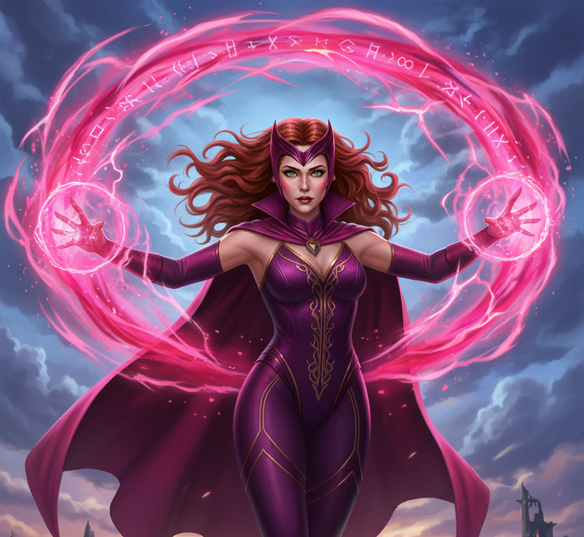 Cover art for Scarlet Witch: Facing the Null, a marvel scenario on AI Dungeon