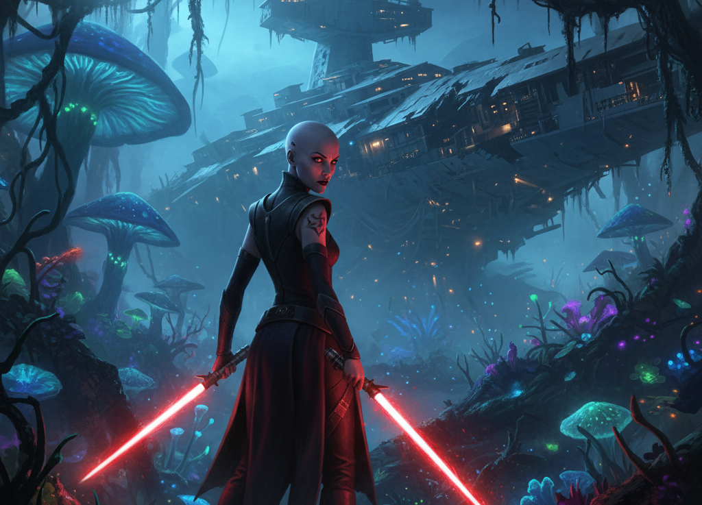 Cover art for Star wars: Kindred in the Ash, a star wars scenario on AI Dungeon