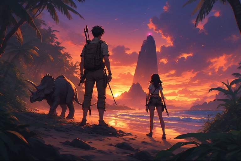 Cover art for ARK: Primal Sands, a dinosaur scenario on AI Dungeon