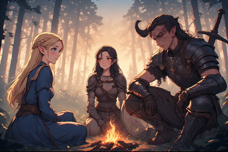 Cover art for Found in Firelight, a fantasy scenario on AI Dungeon