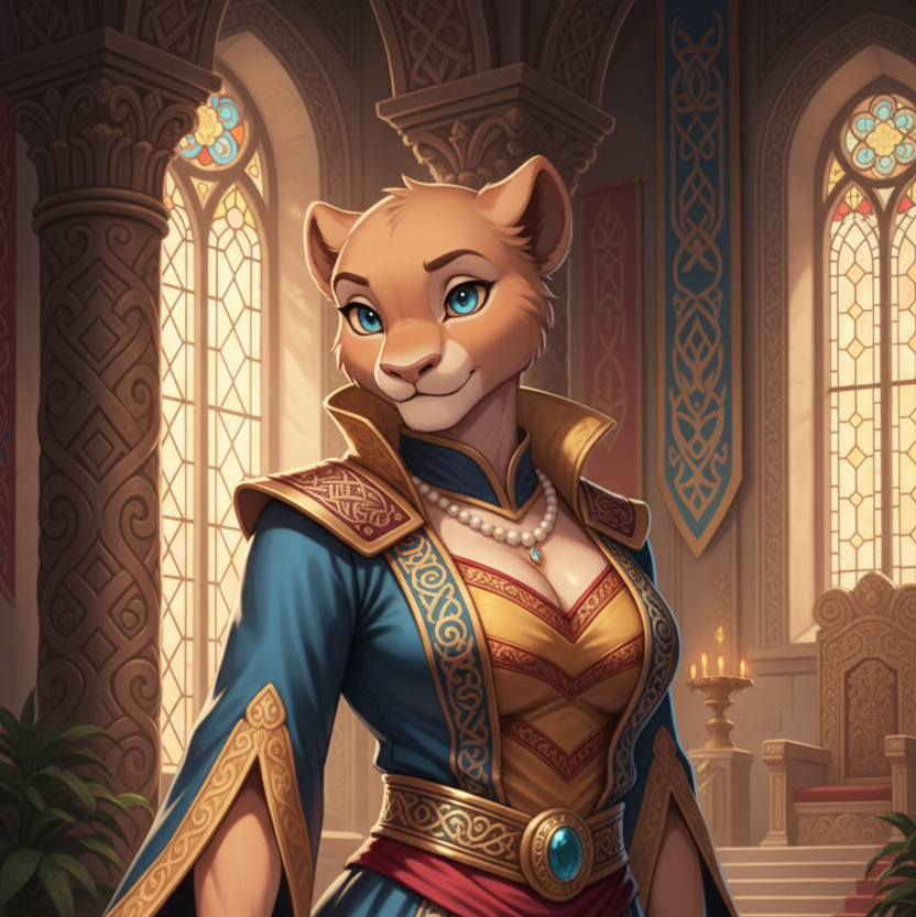 Cover art for Throne of Beasts, a furry scenario on AI Dungeon