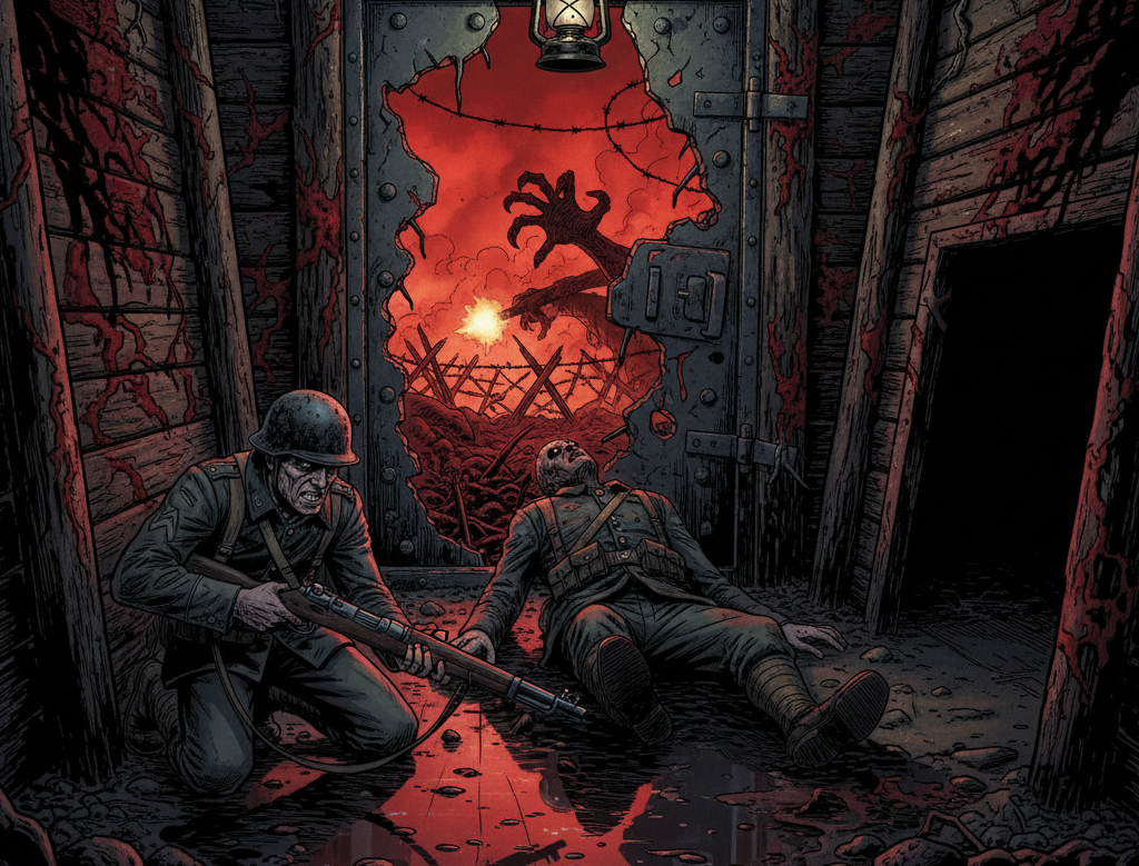 Cover art for Where the Mud Feeds, a ww 1 scenario on AI Dungeon