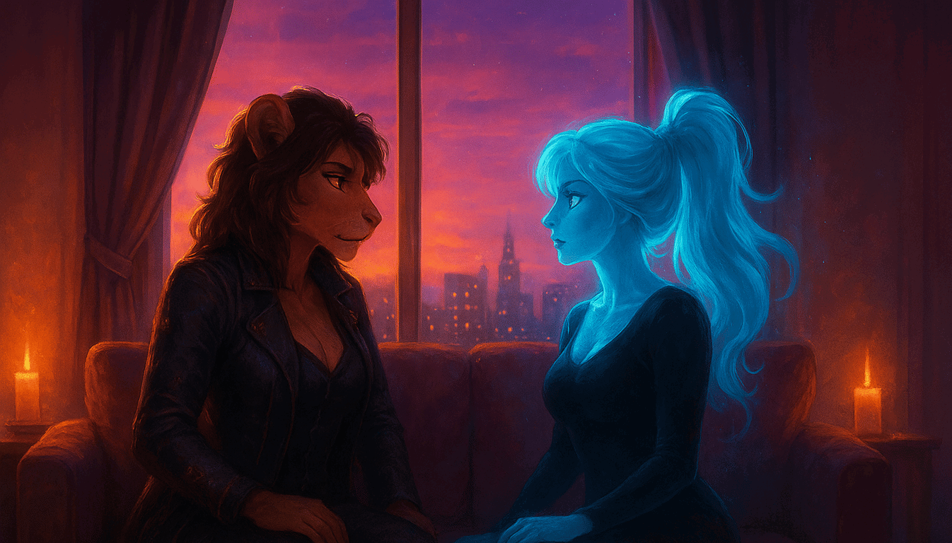 Cover art for Shadow & Shimmer, a furry scenario on AI Dungeon