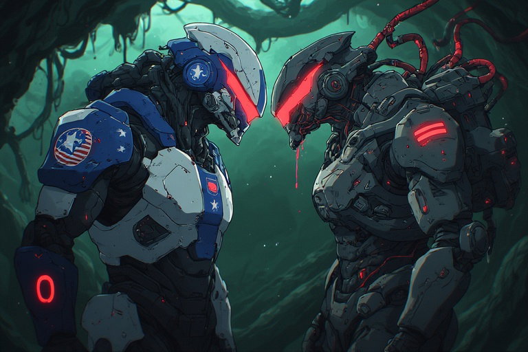 Cover art for Zero Hour: Kaiju Cleanup, a mech scenario on AI Dungeon