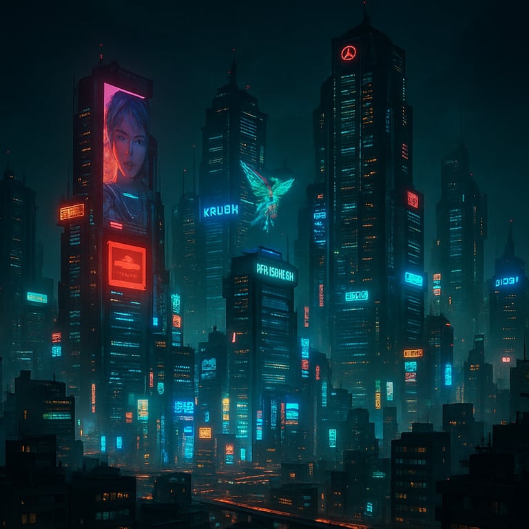 Cover art for Cyberpunk: Red Rivers , a rpg scenario on AI Dungeon