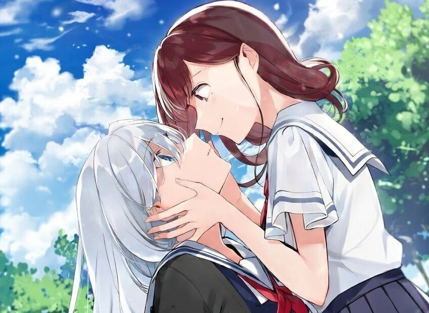 Cover art for Writing Our Love Story, a yuri scenario on AI Dungeon