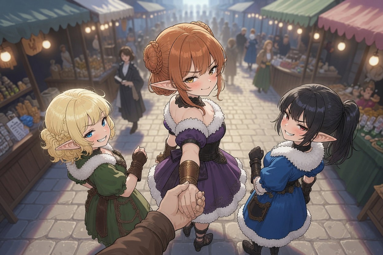 Cover art for Escort to the Halfling Heirs, a romance scenario on AI Dungeon