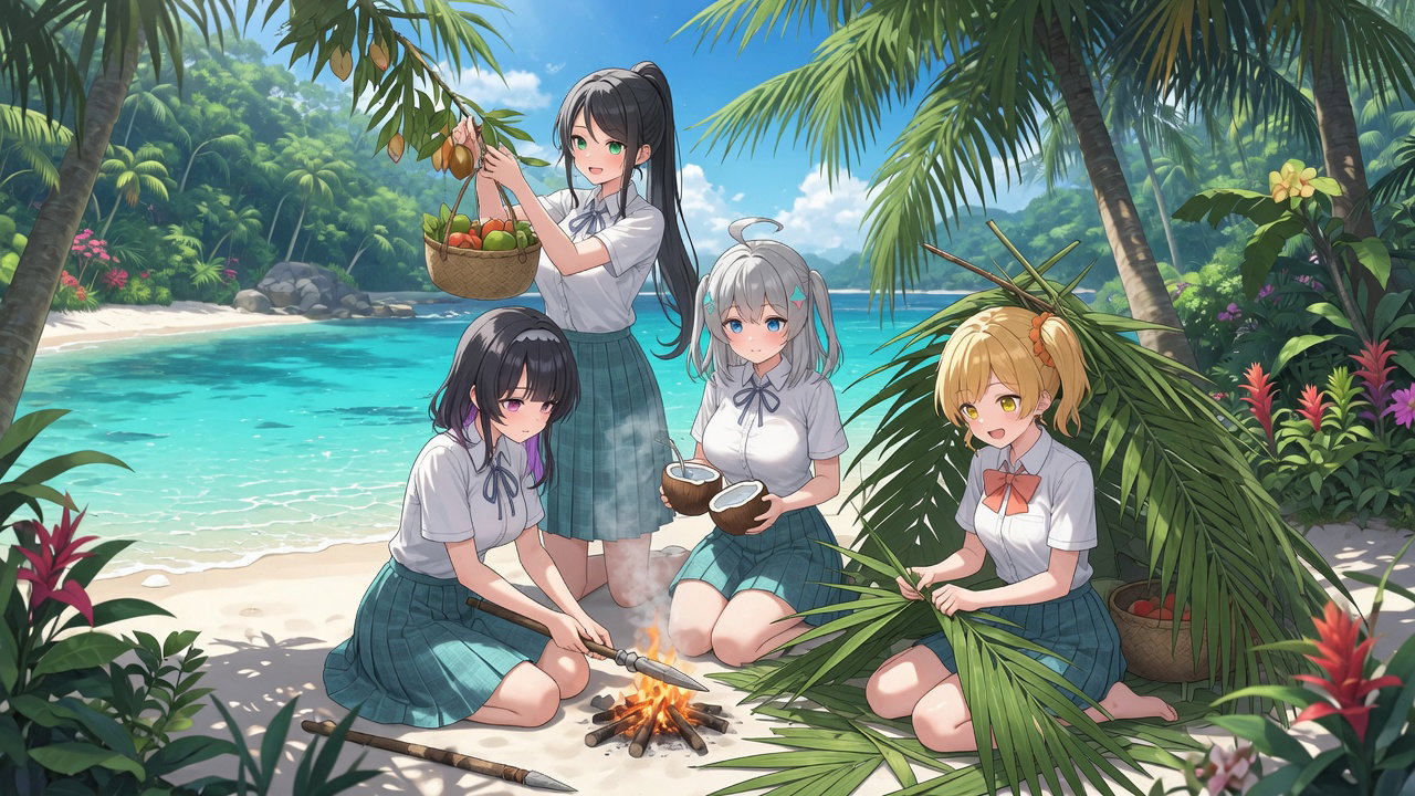 Cover art for Isekai Deserted Island, an isekai scenario on AI Dungeon