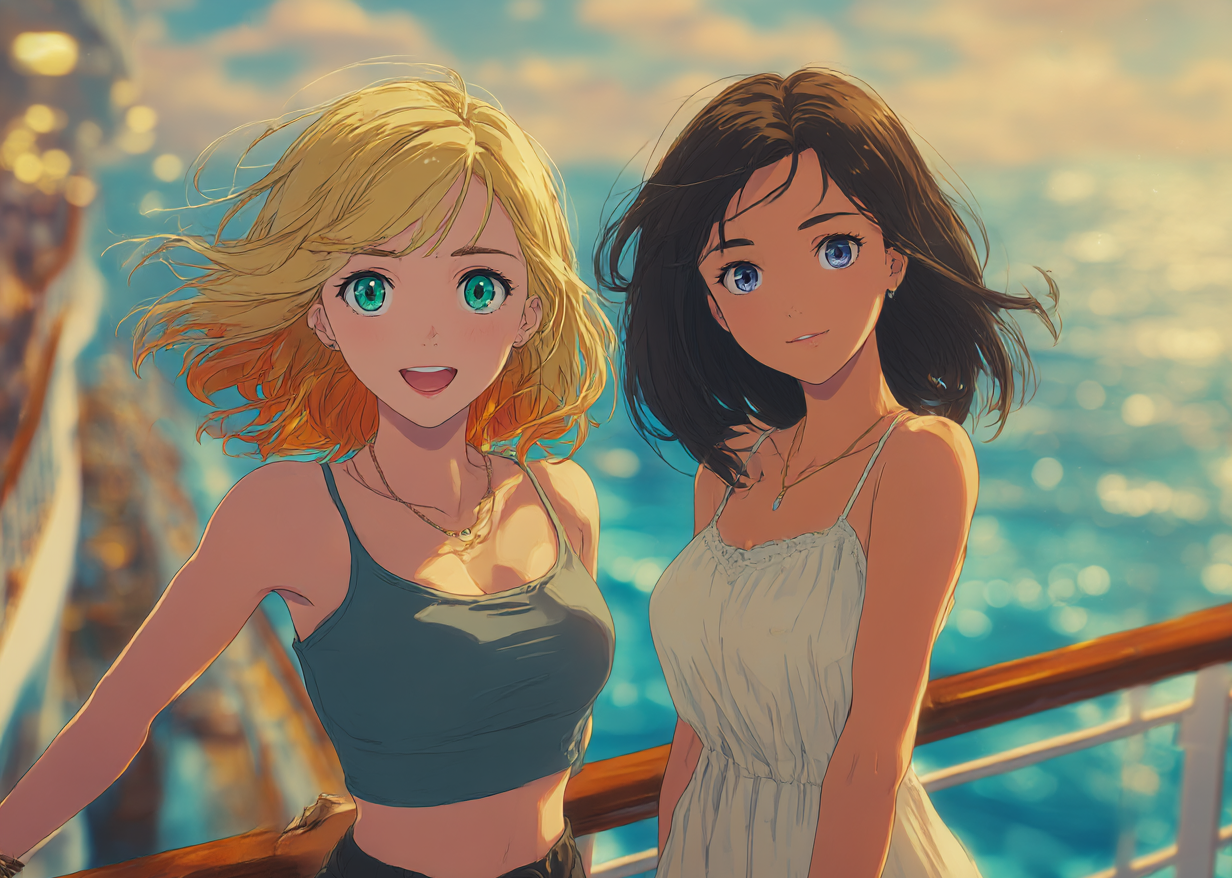 Cover art for "Throuple" Cruise, a romance scenario on AI Dungeon