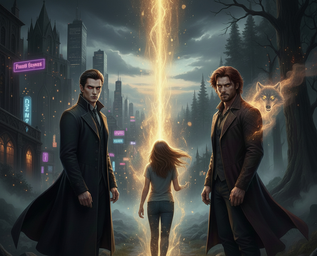 Cover art for A Throne of Fangs and Fur, a werewolf scenario on AI Dungeon