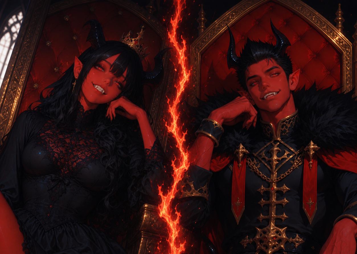 Cover art for Infernal Spouse, a savehusbandos scenario on AI Dungeon