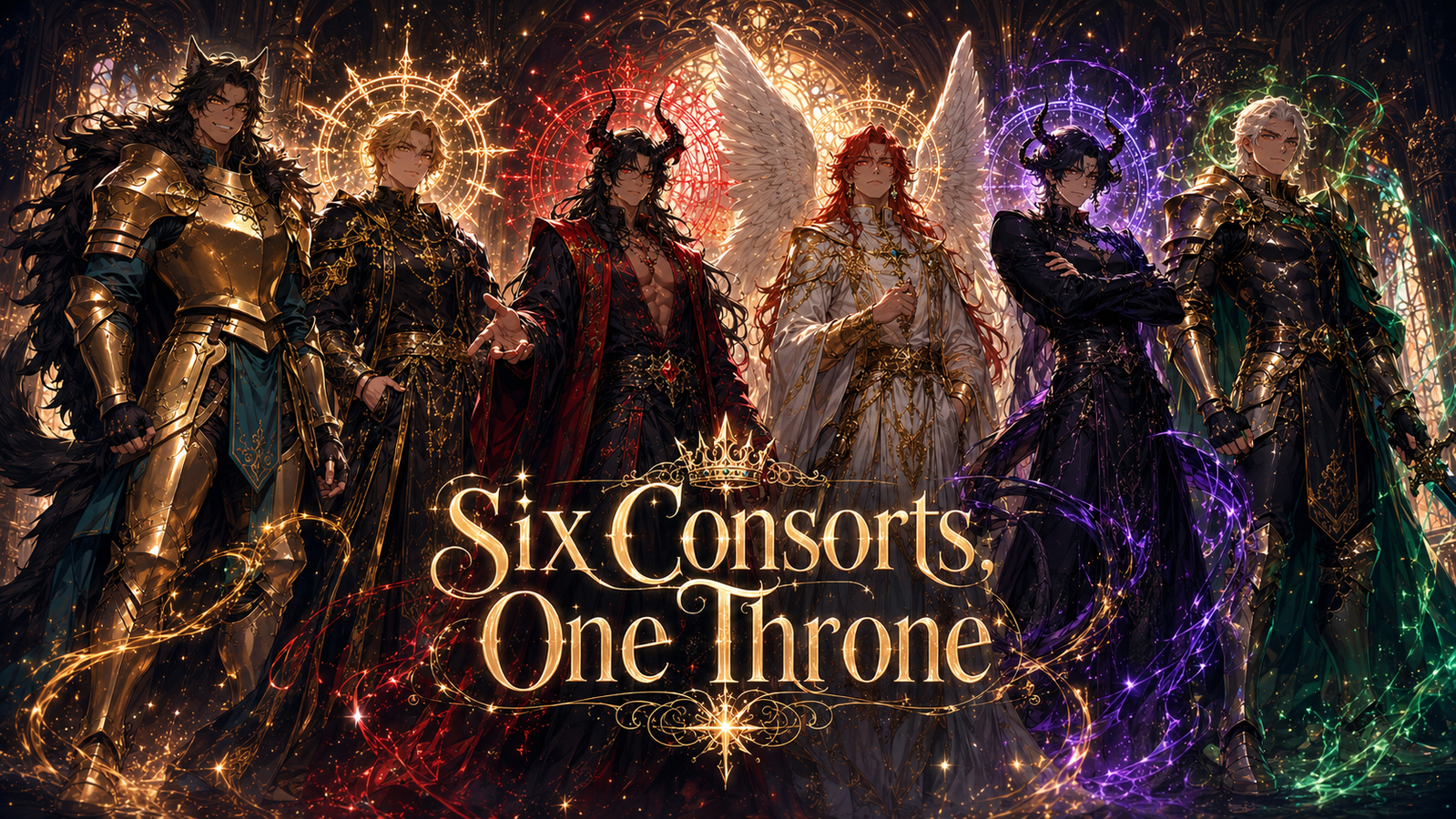 Cover art for Six Consorts, One Throne, a savehusbandos scenario on AI Dungeon