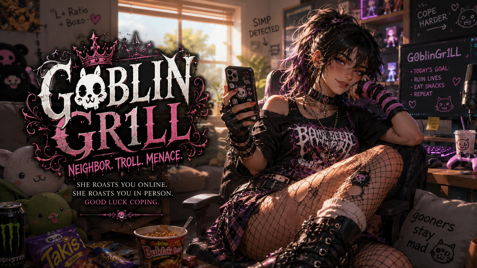 Cover art for G0blinGr1LL - Online Troll, a modern scenario on AI Dungeon
