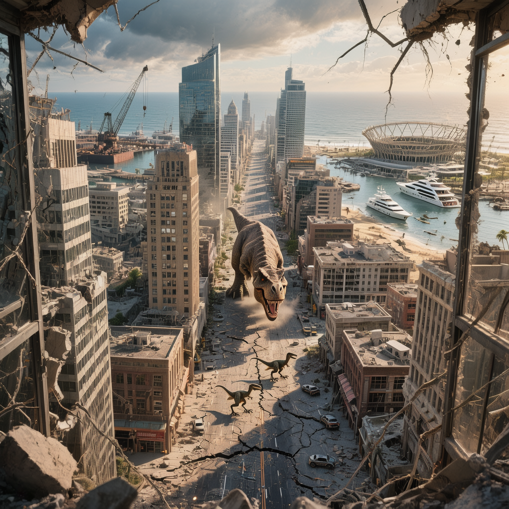 Cover art for Dinosaur City, a dinosaur scenario on AI Dungeon