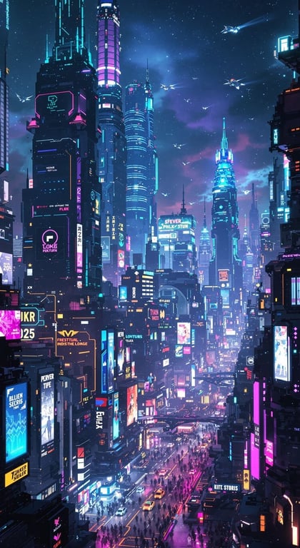 Cover art for Neon City 2084, a cyberpunk scenario on AI Dungeon