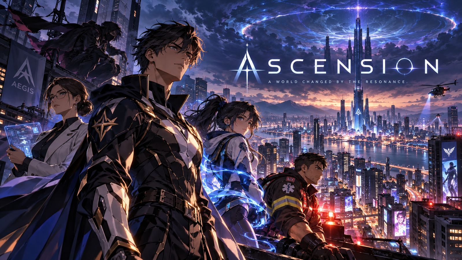 Cover art for Ascension - A World Changed By The Resonance, a superheroes world on Voyage