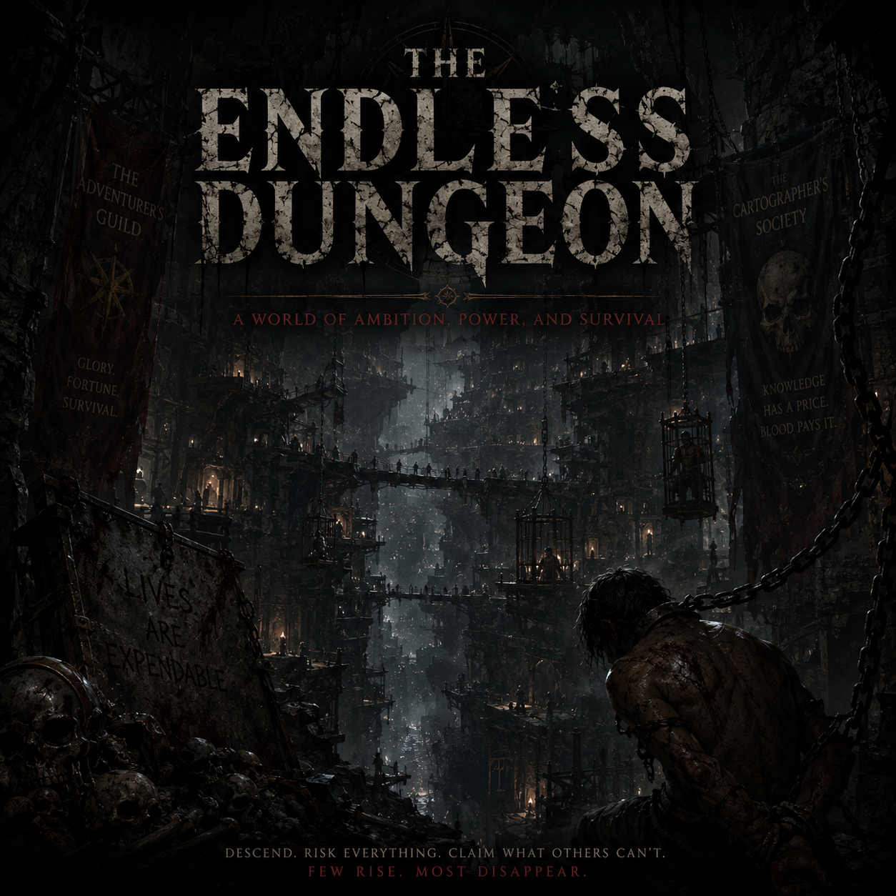 Cover art for The Endless Dungeon, a dark scenario on AI Dungeon