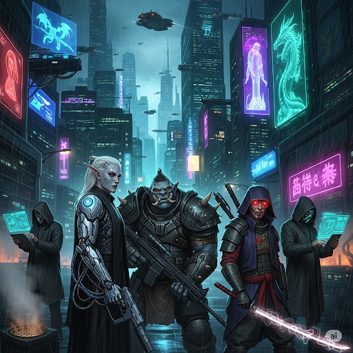 Cover art for Shadowrun '99 'Dark Future' on AI Dungeon