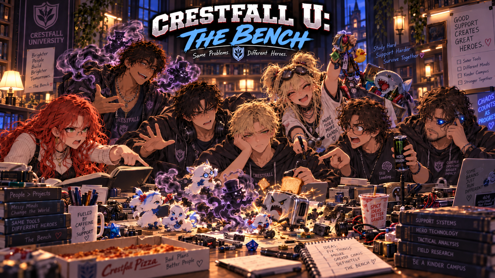 Cover art for Crestfall U: The Bench, a college scenario on AI Dungeon