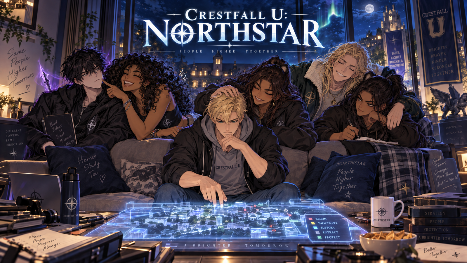 Cover art for Crestfall U: Team Northstar, a crestfall scenario on AI Dungeon