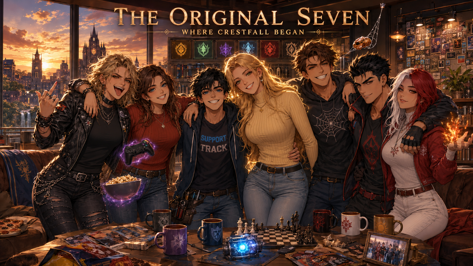 Cover art for Crestfall U: The Original Seven, a crestfall scenario on AI Dungeon