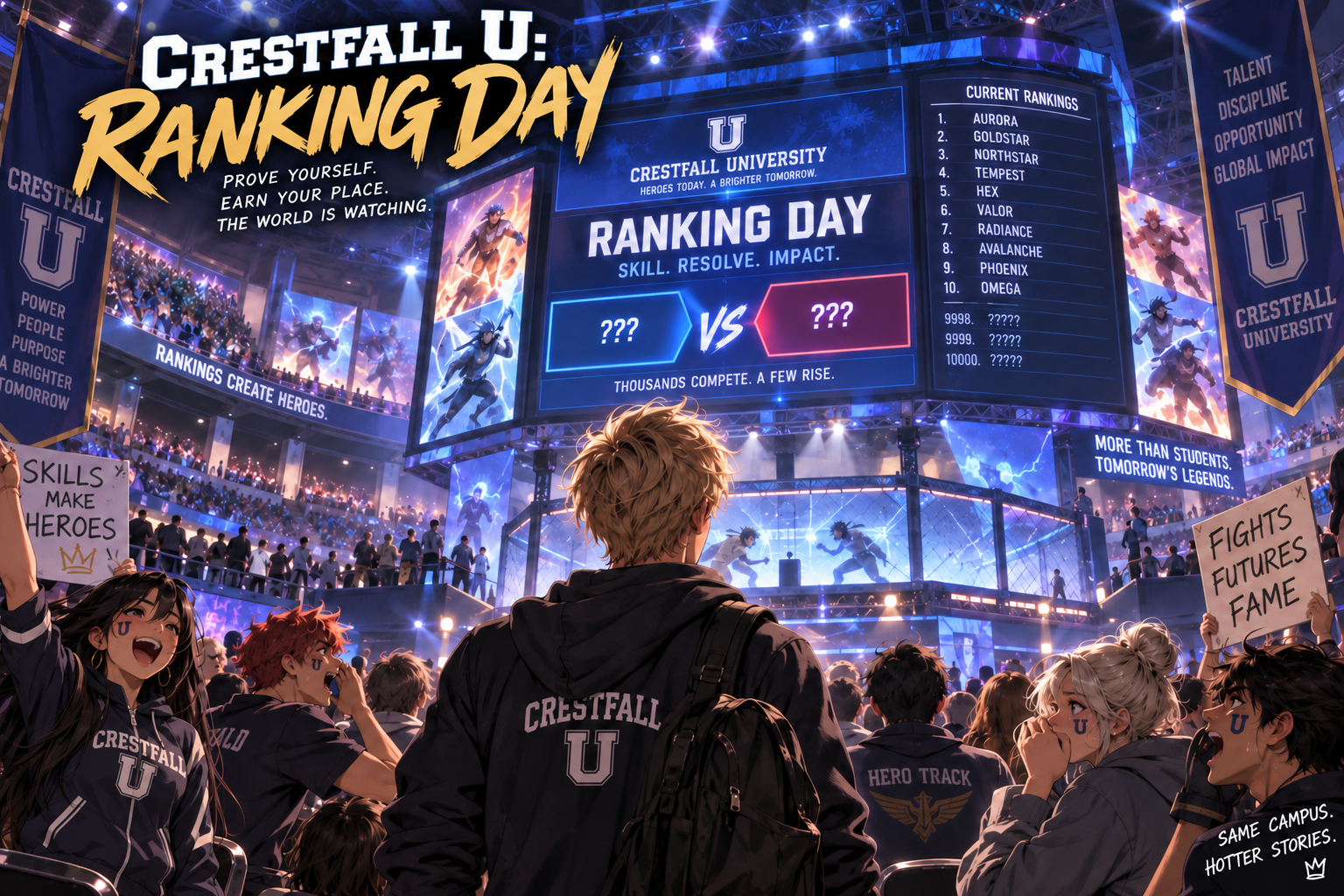 Cover art for Crestfall U: Ranking Day, a crestfall scenario on AI Dungeon