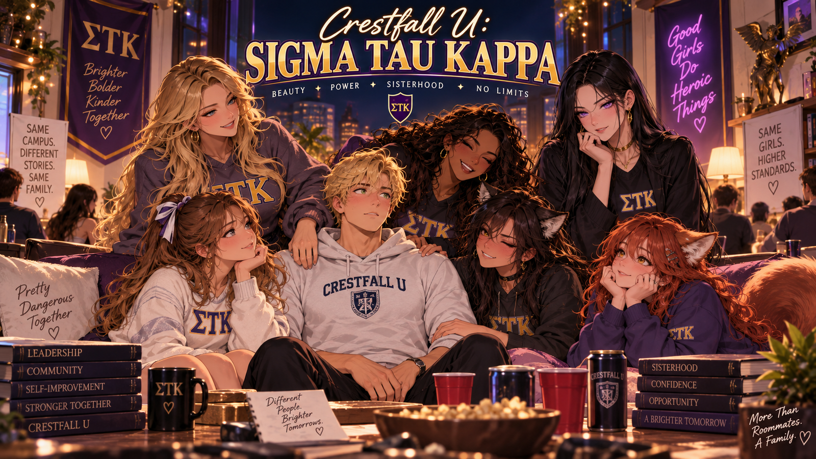 Cover art for Crestfall U: Sigma Tau Kappa, a crestfall scenario on AI Dungeon