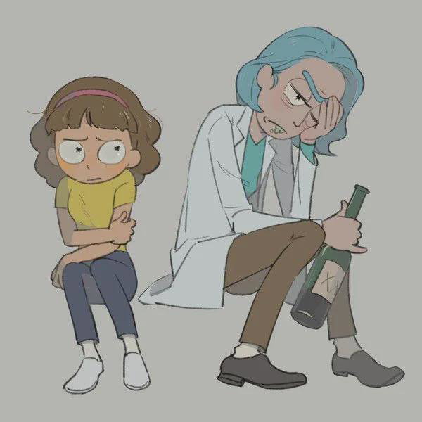 Cover art for 𝔻𝕠𝕟'𝕥 𝕖𝕧𝕖𝕟 𝕥𝕣𝕚𝕡 𝕕𝕒𝕨𝕘., a rick and morty scenario on AI Dungeon