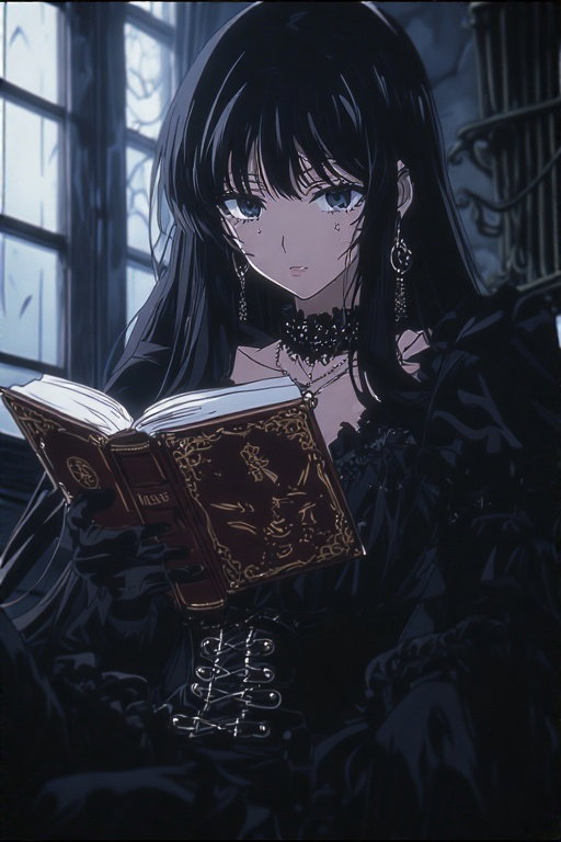 Cover art for Roommates With a Hot Goth Witchy Satanist, a goth girl scenario on AI Dungeon