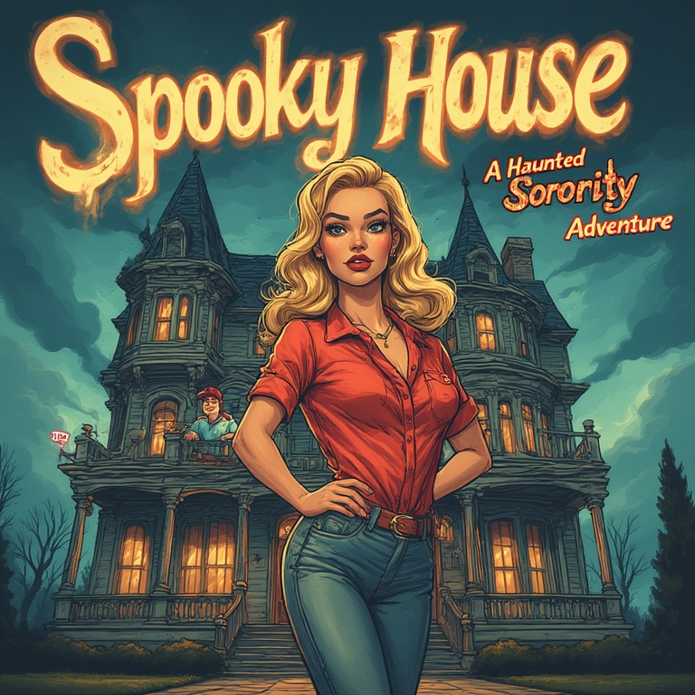 Cover art for The Haunted Sorority House, a haunted scenario on AI Dungeon