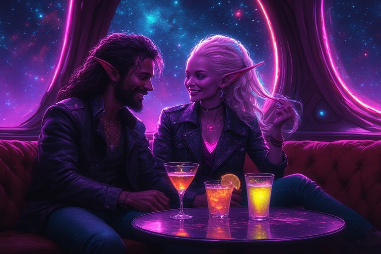 Cover art for The Date Across Space, a space scenario on AI Dungeon