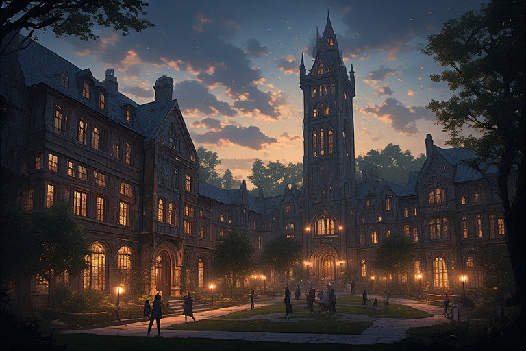 Cover art for Modern Magical University Town, a modern fantasy world on Voyage