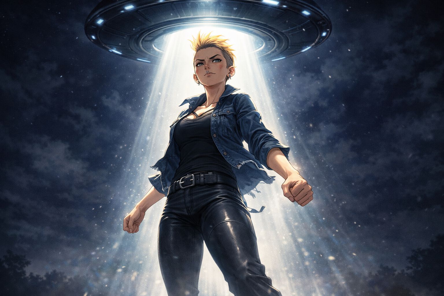 Cover art for You and Your Bully get Abducted by Aliens, an alien abduction scenario on AI Dungeon