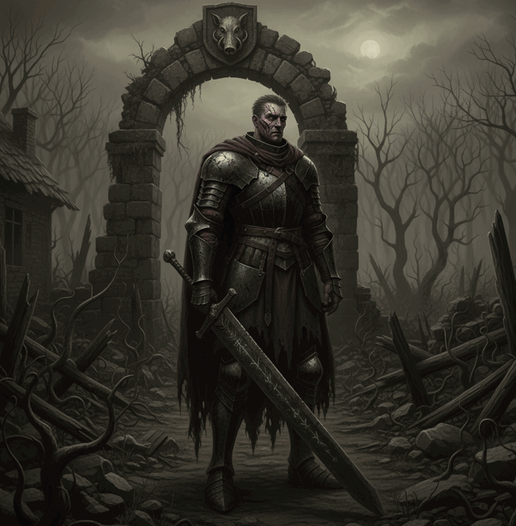 Cover art for The Sunderer's Requiem, a dark fantasy scenario on AI Dungeon