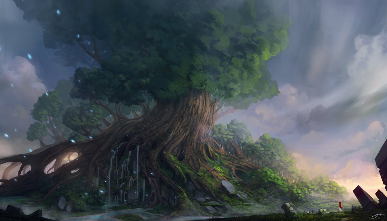 Cover art for Echoes of the Verdant Sovereign, a tree scenario on AI Dungeon