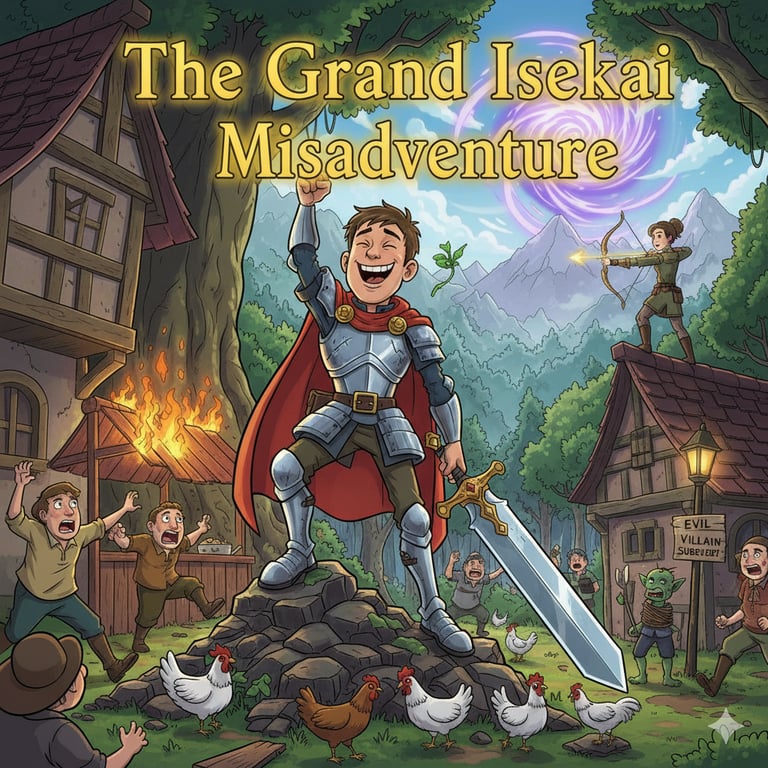 Cover art for The Grand Isekai Misadventure, an isekai scenario on AI Dungeon