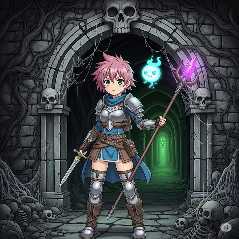 Cover art for The Whispering Crypt of the Fell Lich, a fantasy scenario on AI Dungeon