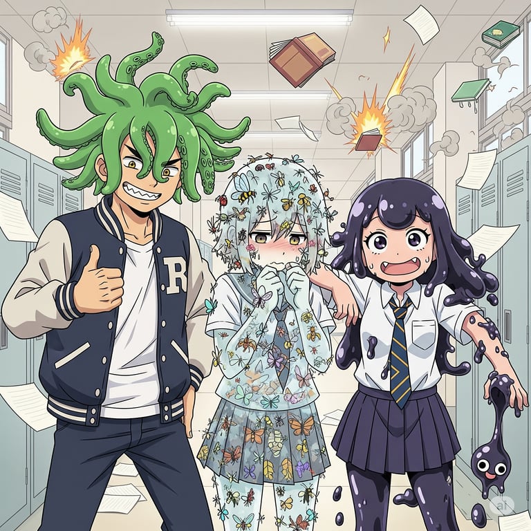Cover art for Lovecraft High, a comedy scenario on AI Dungeon
