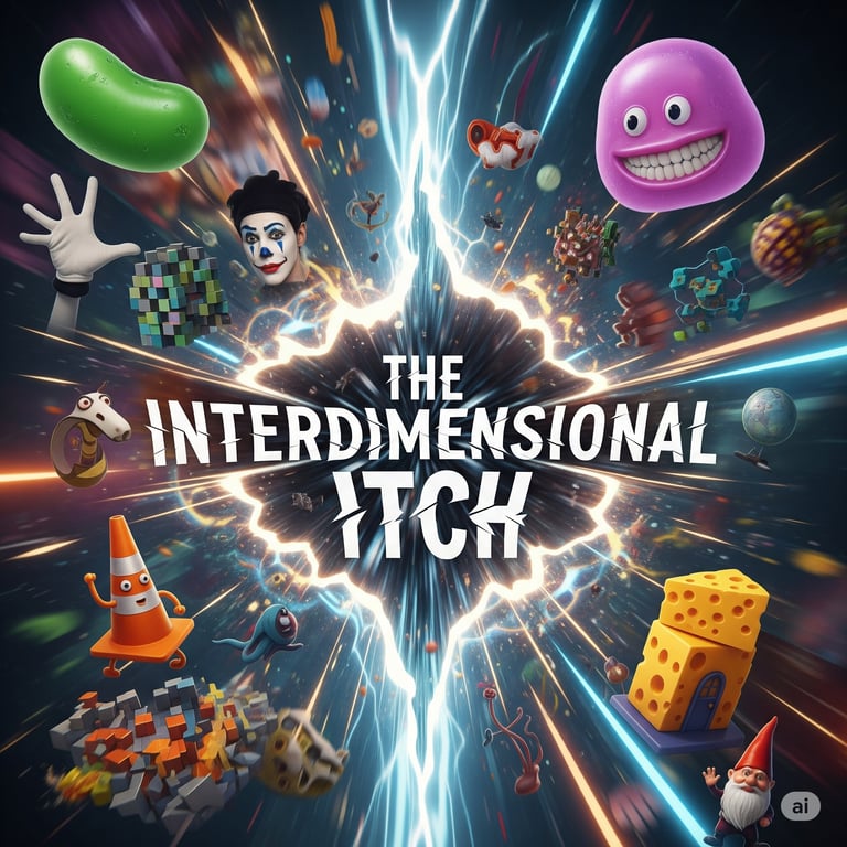 Cover art for The Interdimensional Itch: A Portal-Hopping Predicament, a comedy scenario on AI Dungeon