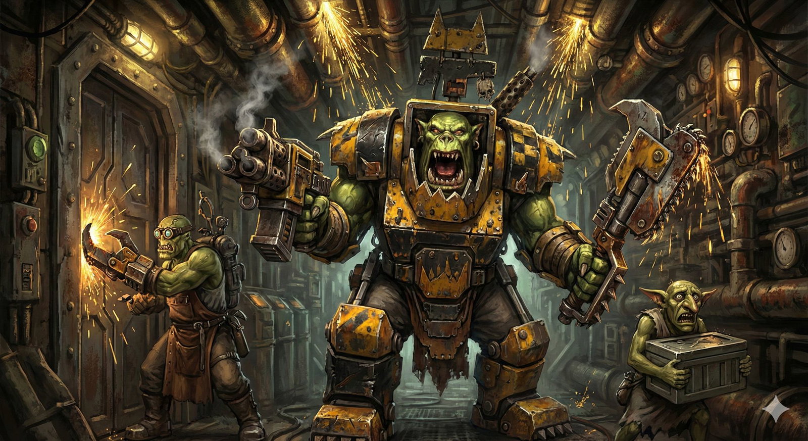 Cover art for WAAAGH! on Space Hulk "Broken Toof", a warhammer 40 k scenario on AI Dungeon