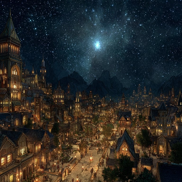 Cover art for The Starborn Veil, a fantasy scenario on AI Dungeon