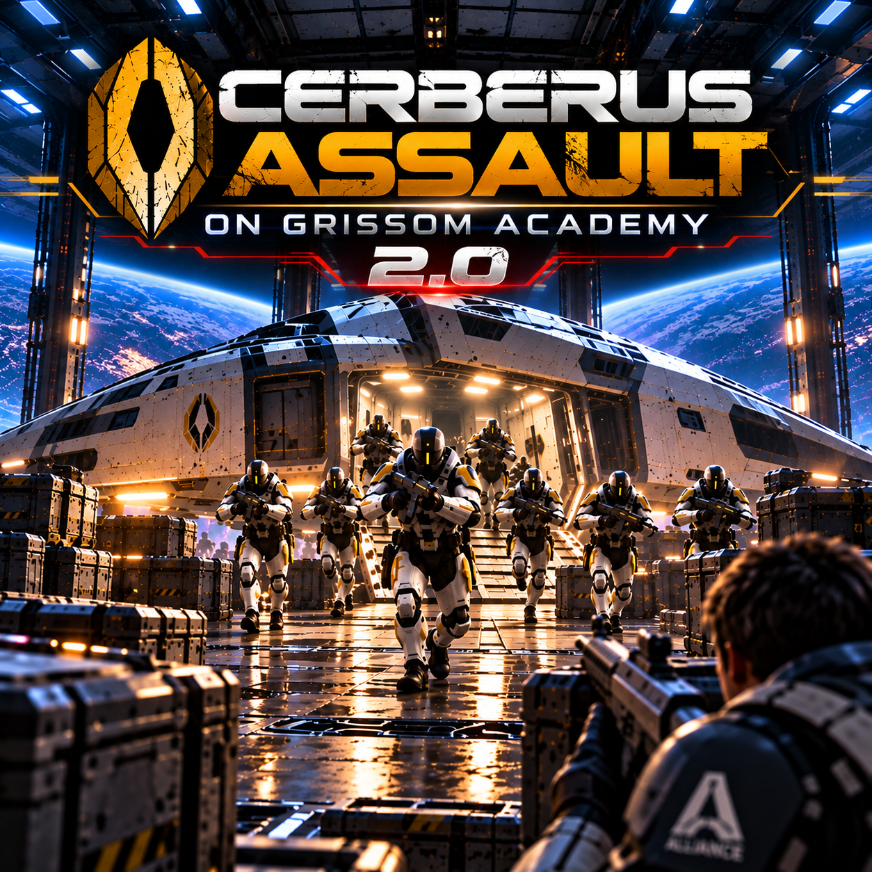 Cover art for Cerberus Assault on Grissom Academy 2.0, a mass effect scenario on AI Dungeon