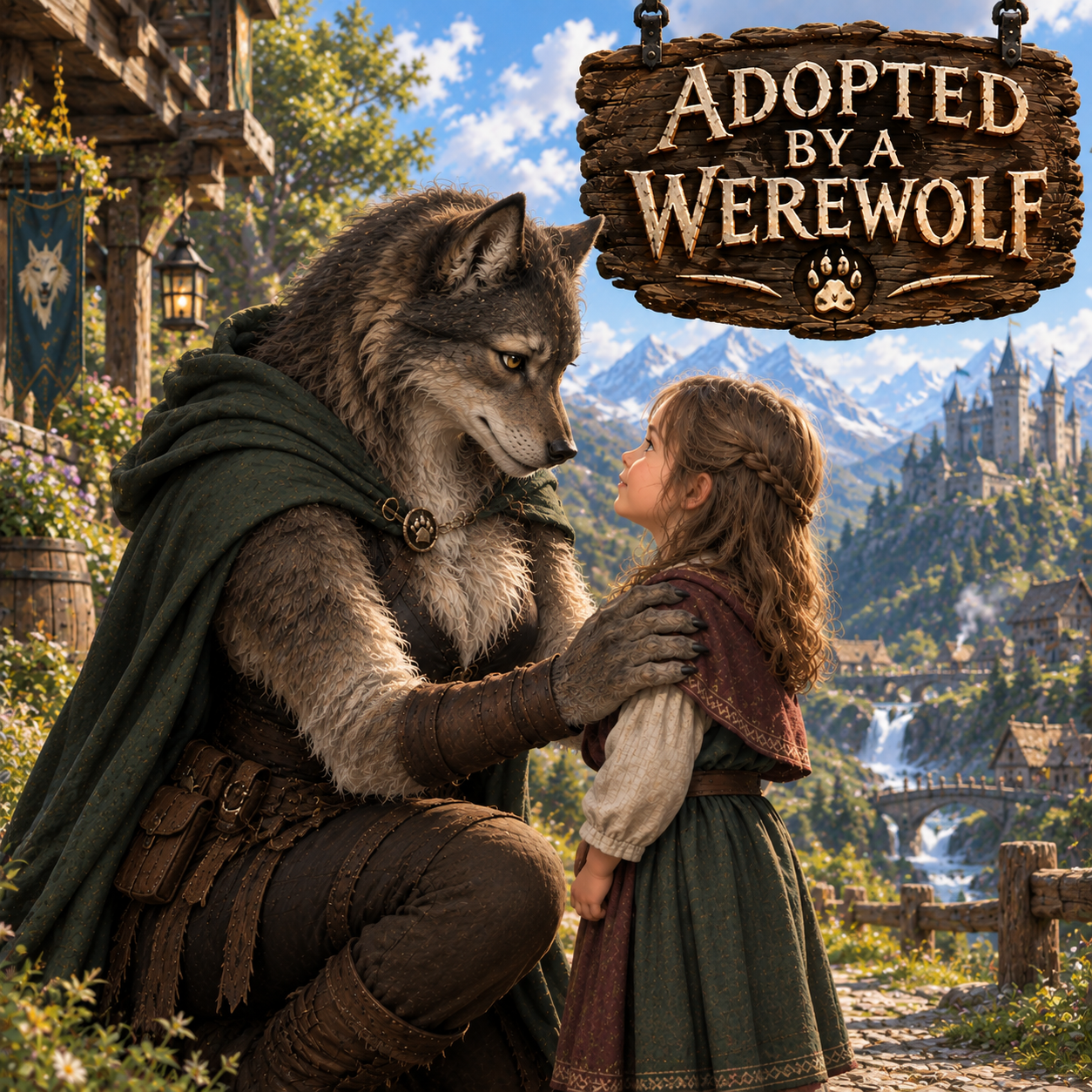 Cover art for Adopted By A Werewolf ♀️, a werewolf scenario on AI Dungeon