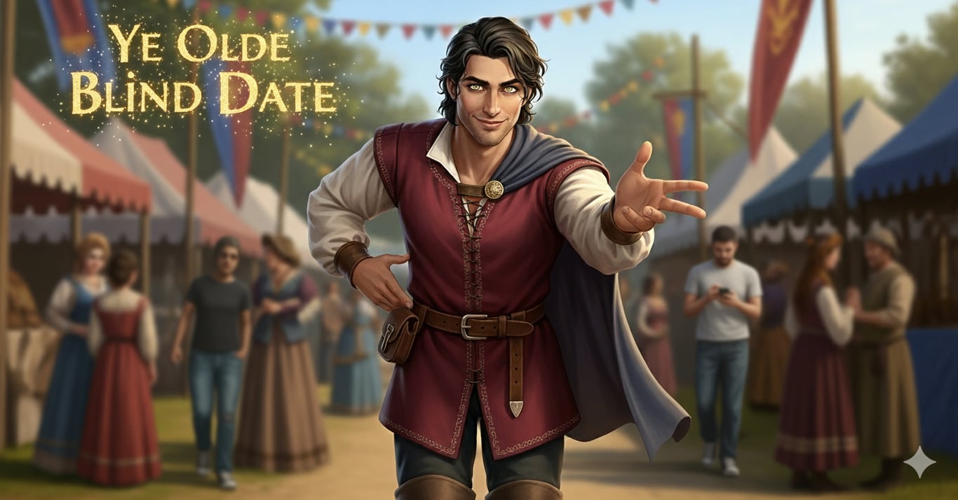 Cover art for Ye Olde Blind Date, a lgbtq scenario on AI Dungeon