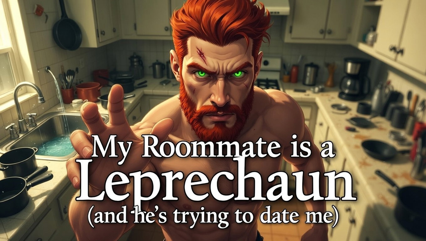 Cover art for My Roommate is a Leprechaun (and he's trying to date me) 🎠, a leprechaun scenario on AI Dungeon
