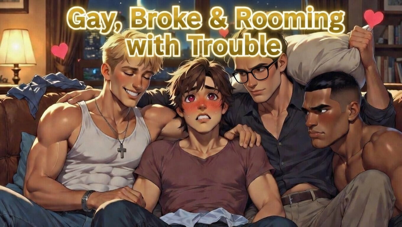 Cover art for Gay, Broke & Rooming with Trouble, a lgbtq scenario on AI Dungeon