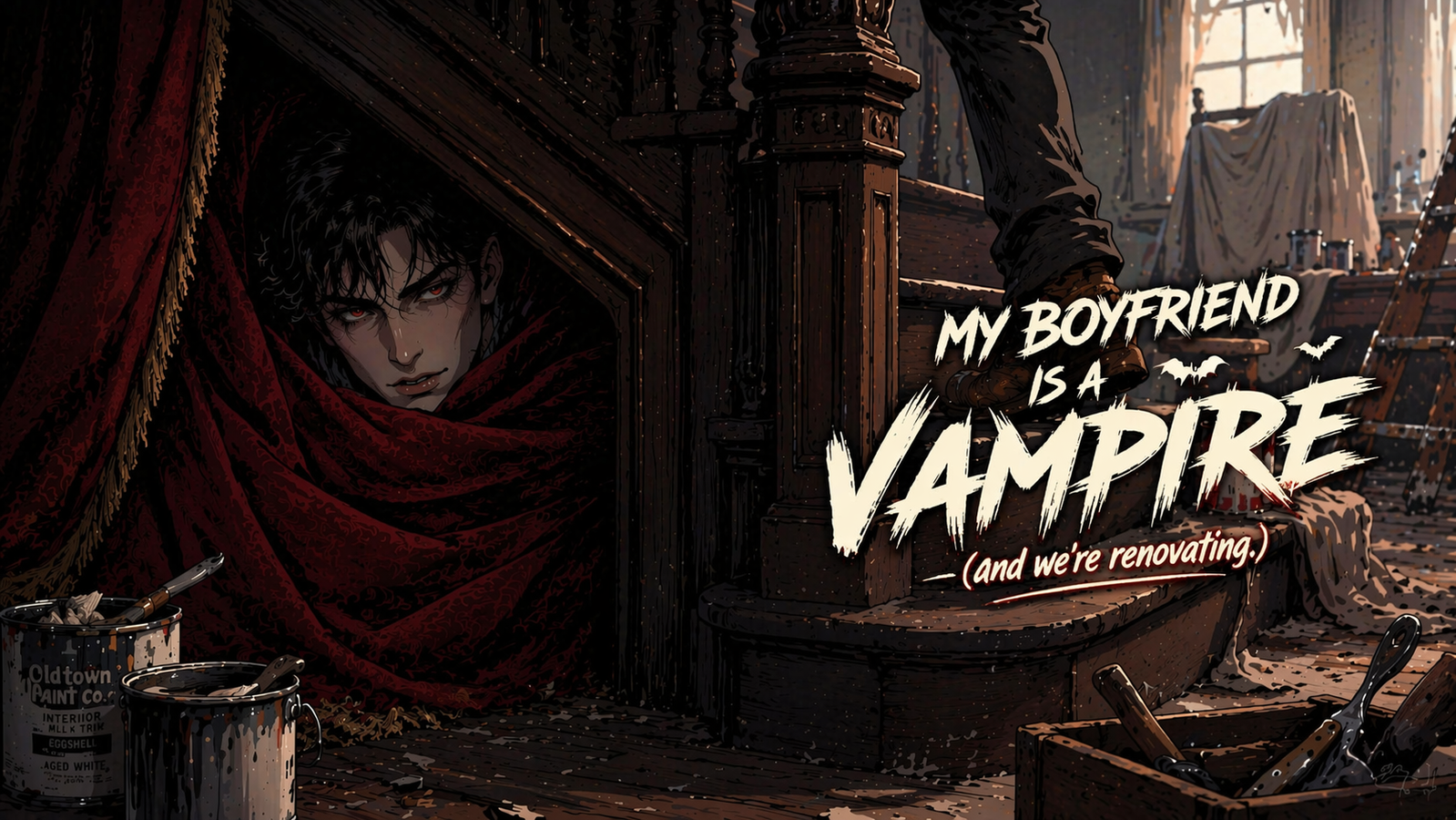 Cover art for My Boyfriend is a Vampire (and we're renovating.), a my roommate is a scenario on AI Dungeon