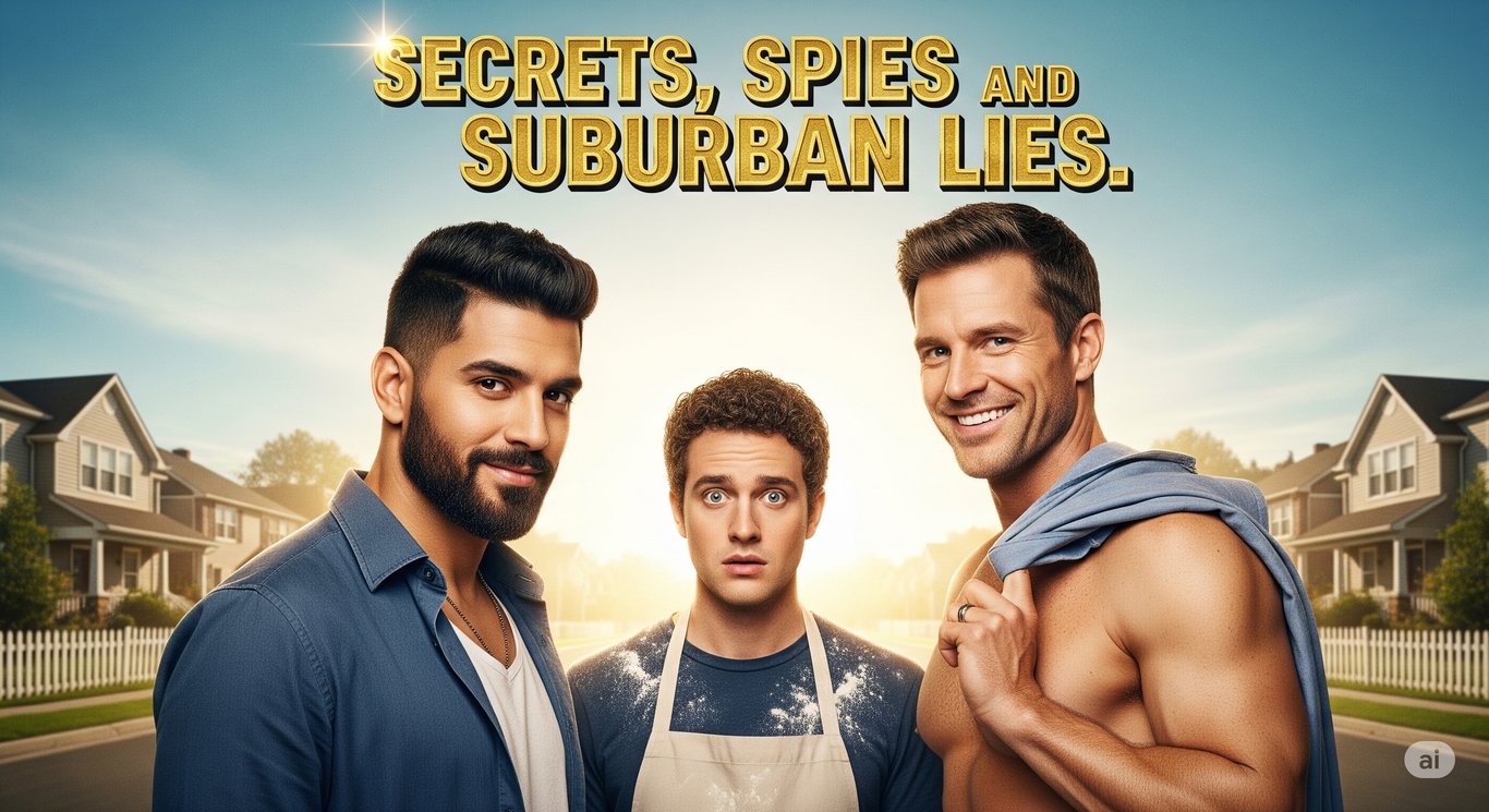 Cover art for Secrets, Spies, and Suburban Lies, a rom com scenario on AI Dungeon