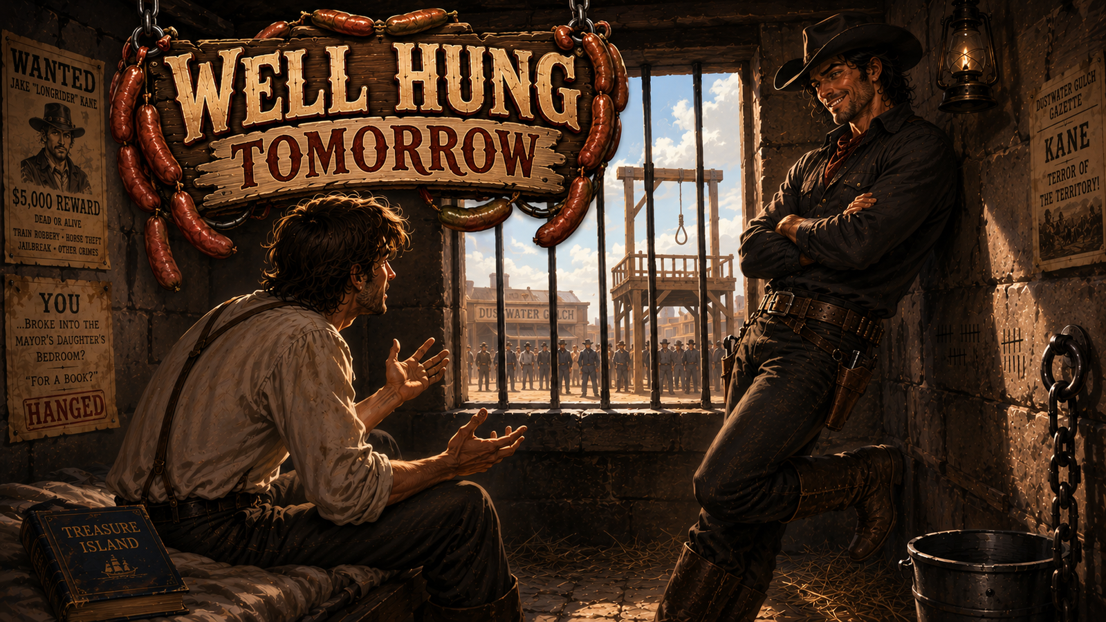 Cover art for Well Hung Tomorrow , a western scenario on AI Dungeon