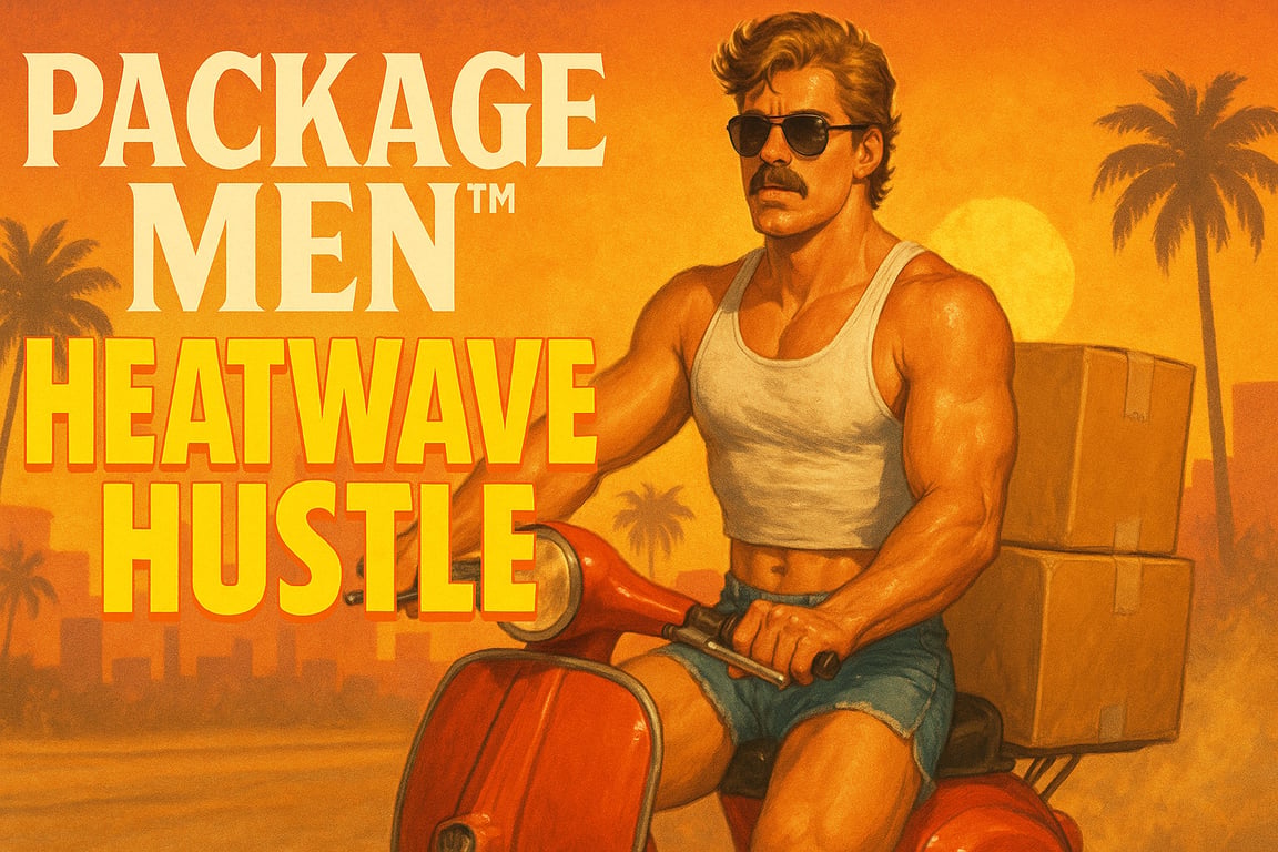 Cover art for Package Men: Heatwave Hustle, a romance scenario on AI Dungeon